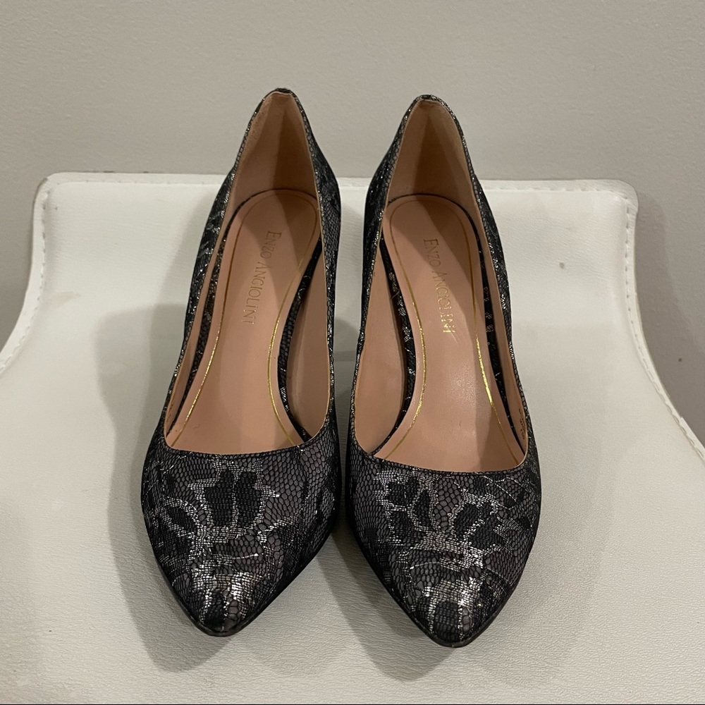 Enzo Angiolini Lace Sliver Heels
